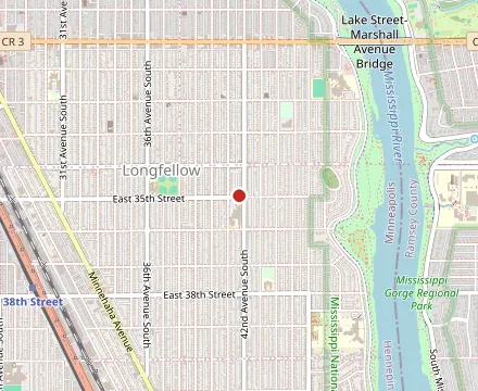 Map showing Blue Door Pub Longfellow