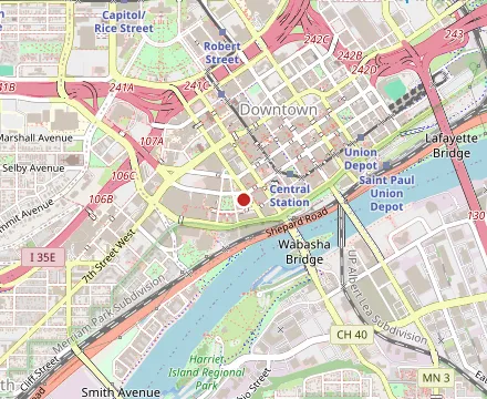 Map showing The St. Paul Grill